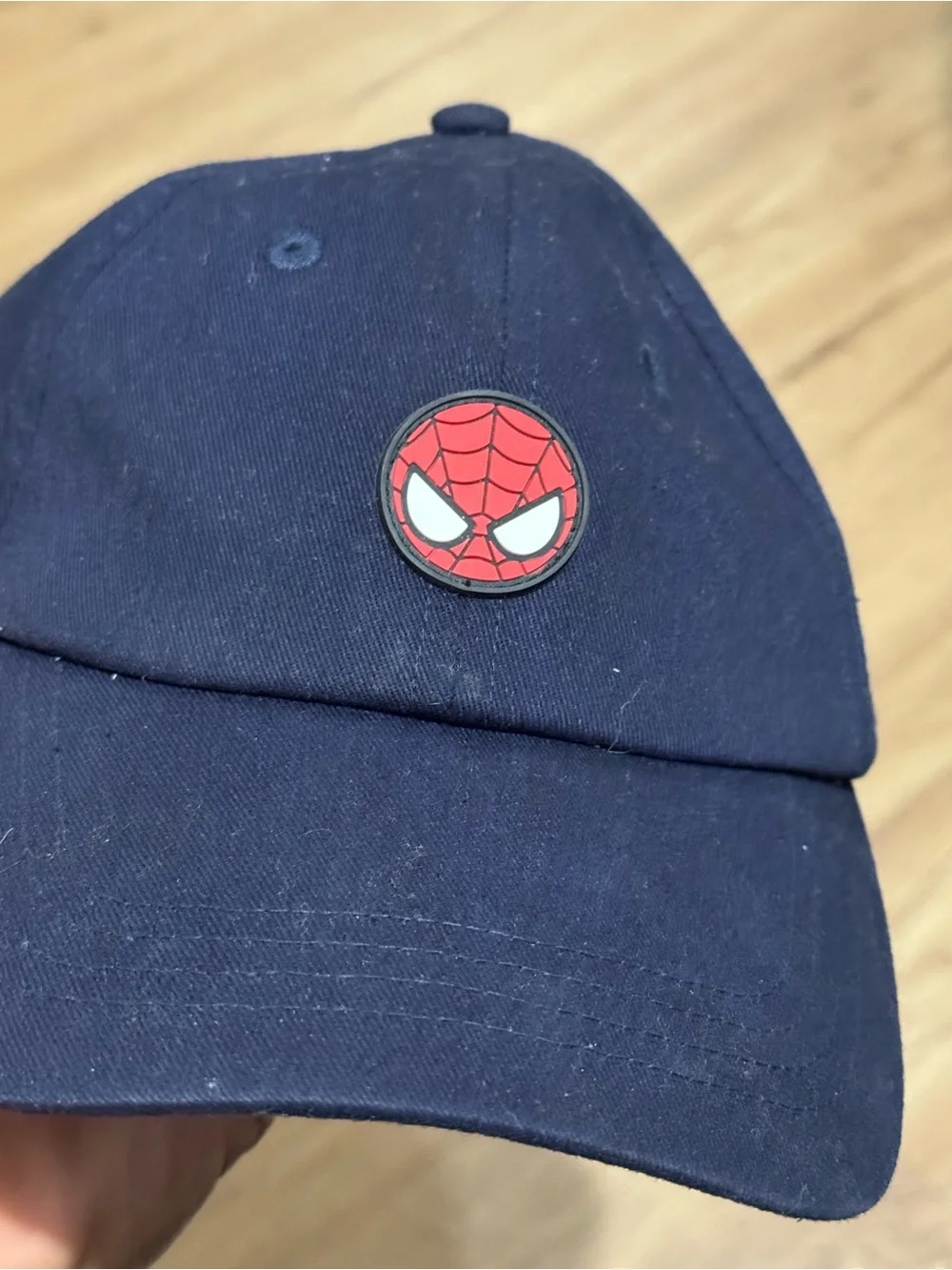 H&M Navy Blue Kids Baseball Cap with Red Spider-Man Patch
